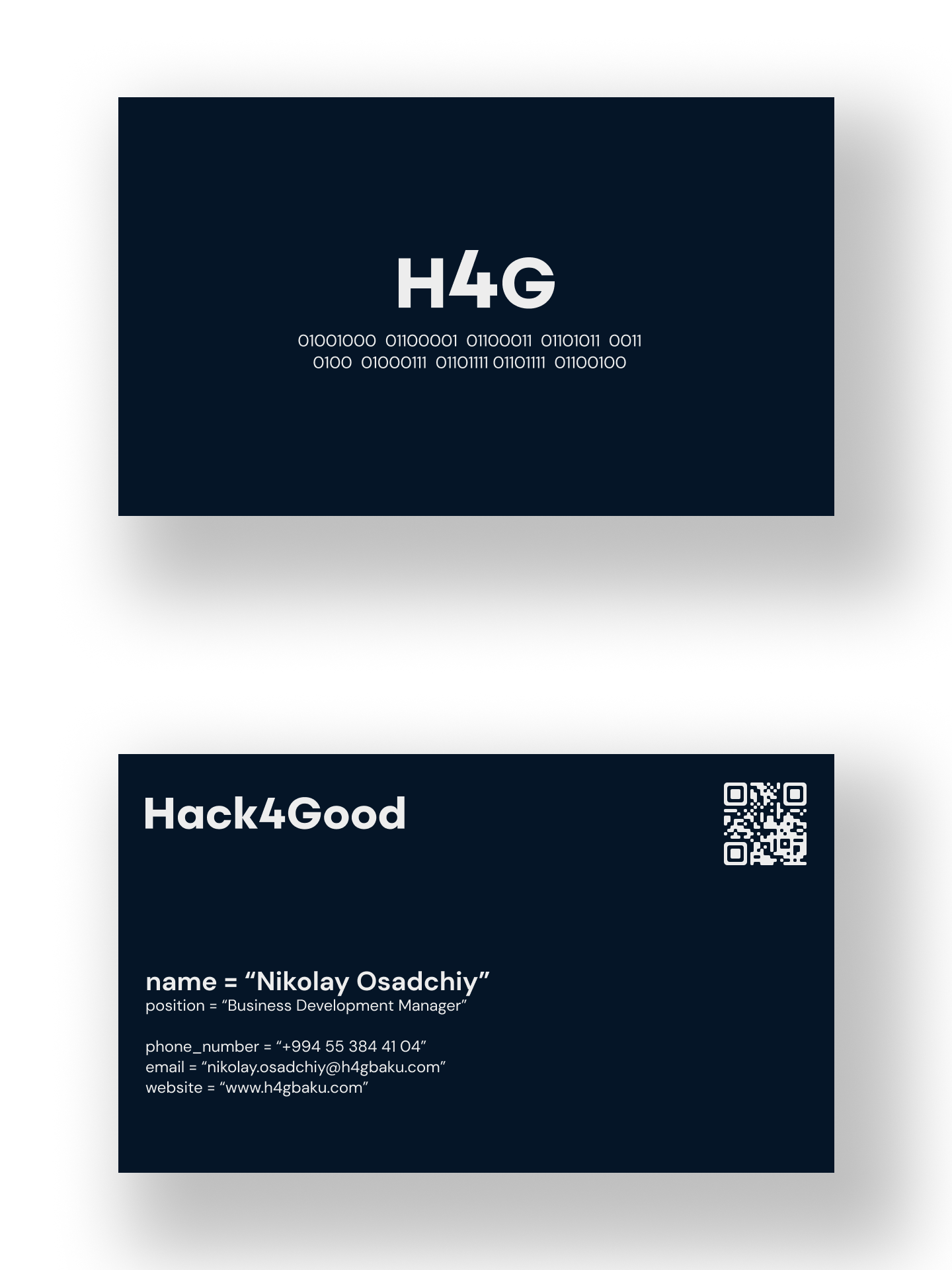 Hack4Good business cards